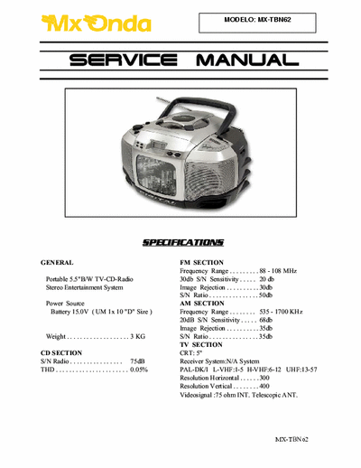 MX ONDA MX-TBN62 MX-TBN62 pdf in 4 part